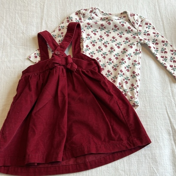 Carters Dress Outfit Set Corduroy Floral Long Sleeve Top 6M - Picture 8 of 8